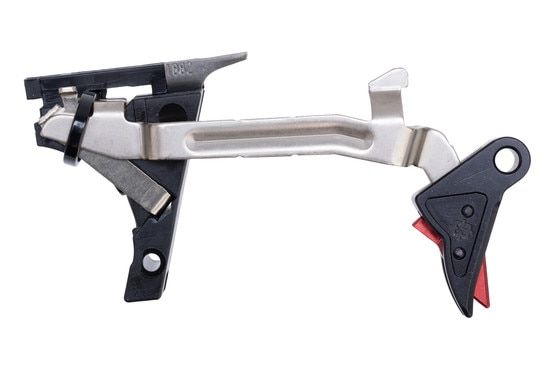 Drop in trigger assembly for GLOCK with red safety.